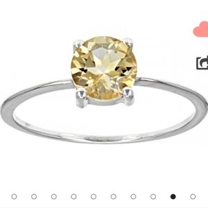 Citrine, Rhodium Over Sterling Silver Ring